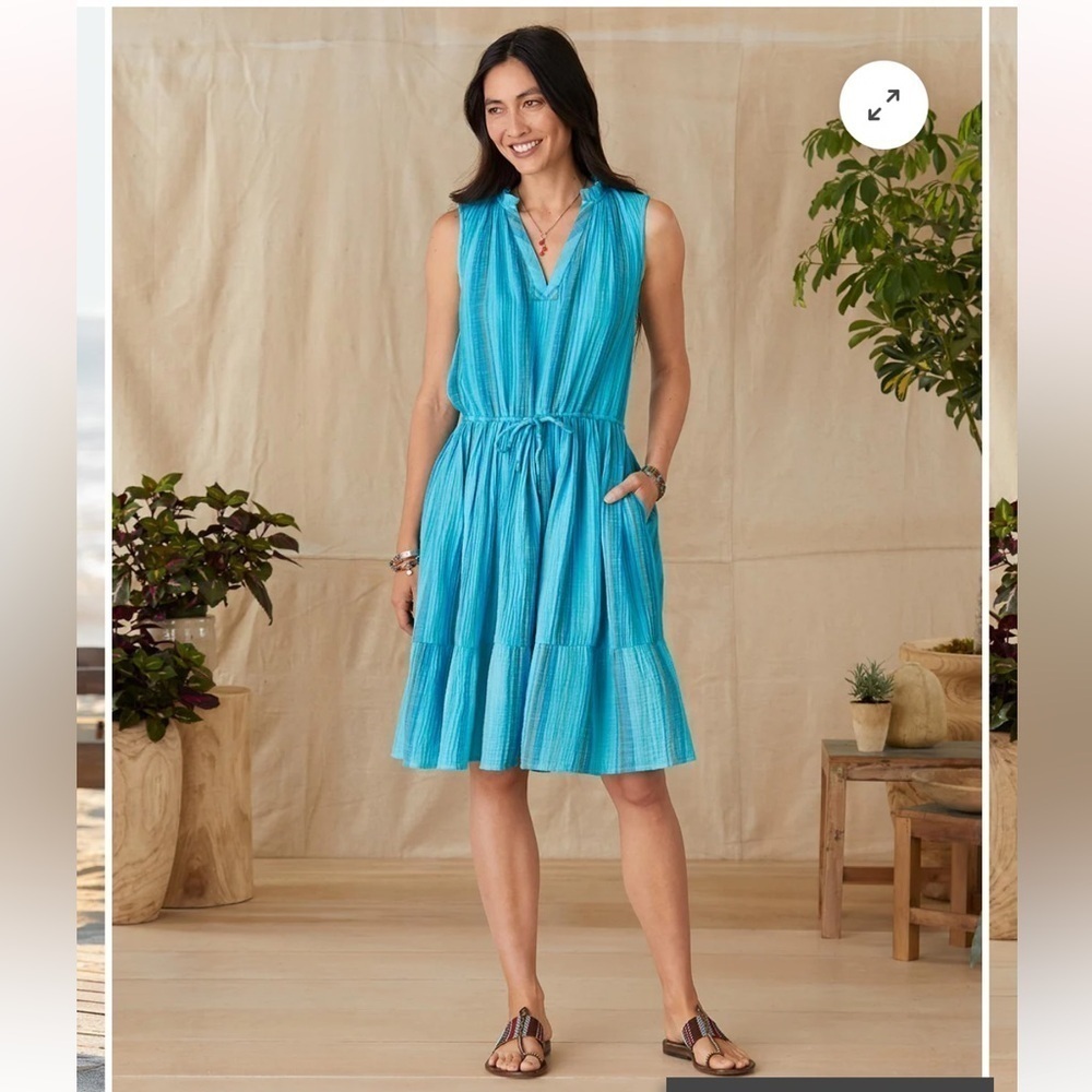 Sundance Adley Striped Gauzy Cotton Dress